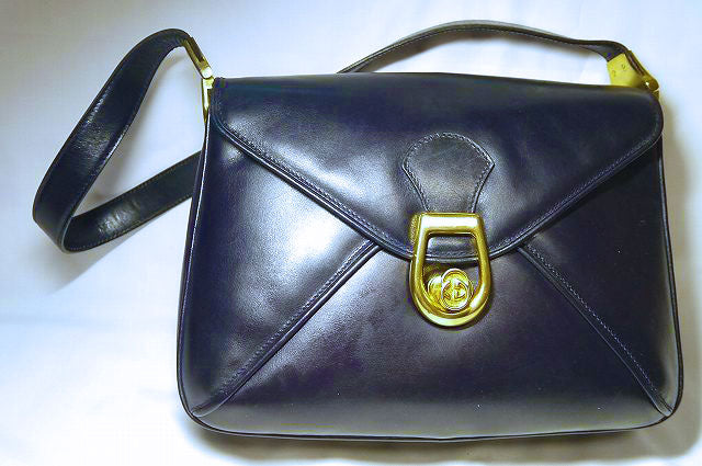 OLD Gucci 紺総皮ワンショルダー