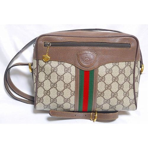 OLD Gucci縦シェリーショルダー(茶・小)