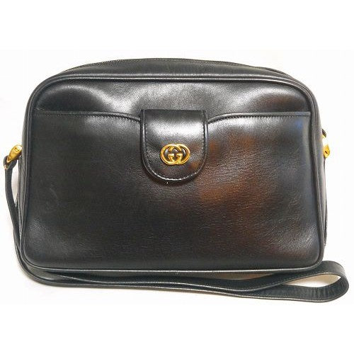 OLD Gucci 総皮 ポーチ脱着ショルダー(黒)