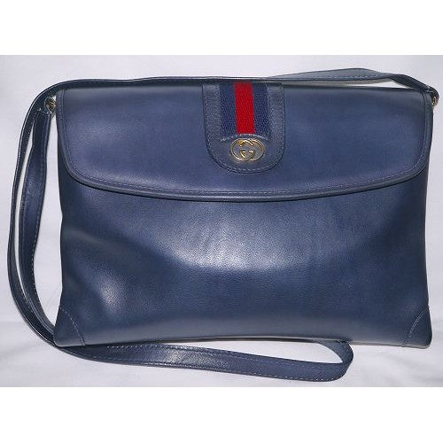 OLD Gucci ネイビーショルダー総皮