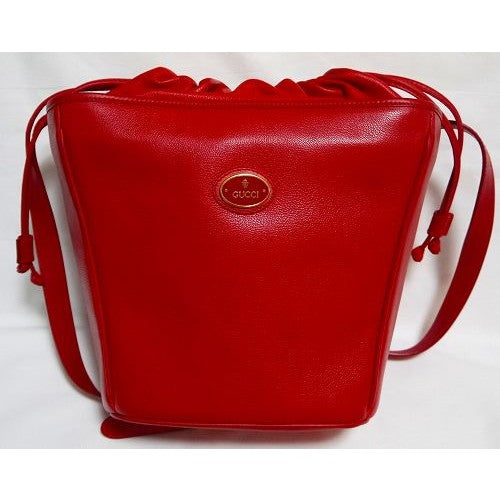 OLD Gucci バケツ型ショルダー総革(赤)