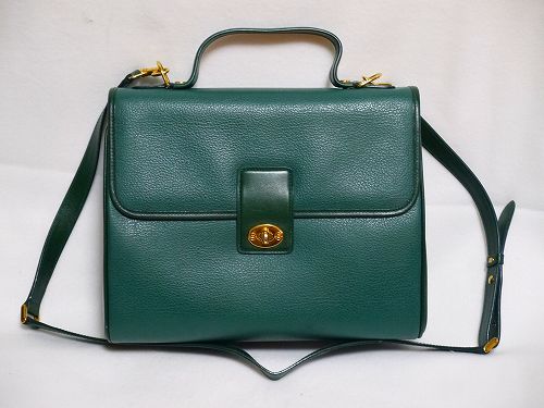 OLD Gucci グリーン総革2Wayブリーフショルダー(大)