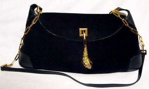 Gucciタイガーヘッド スエードショルダー(黒)