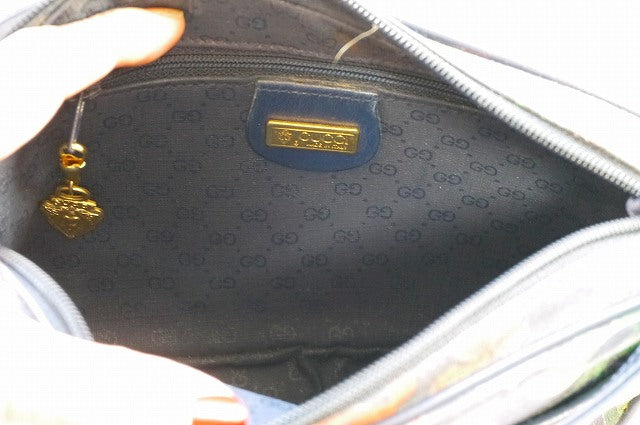 OLD Gucci フローラ紺ショルダー