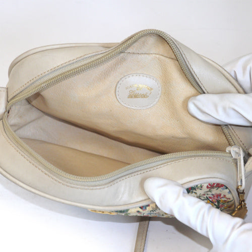 OLD Gucci FLORA フローラ長方形ショルダー(白×黒)