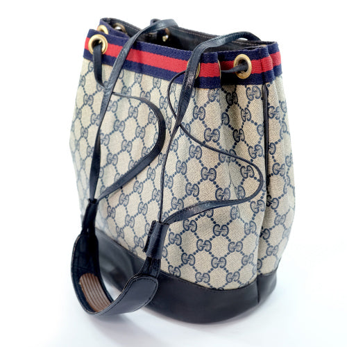 OLD Gucci 巾着型ショルダー(シェリーライン/青)