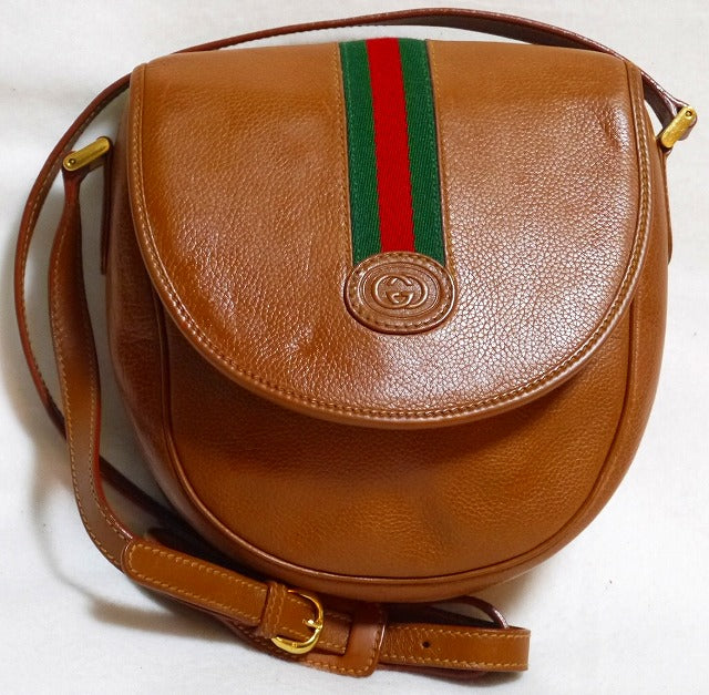 OLD Gucci 半円ポシェットショルダー(キャメル)