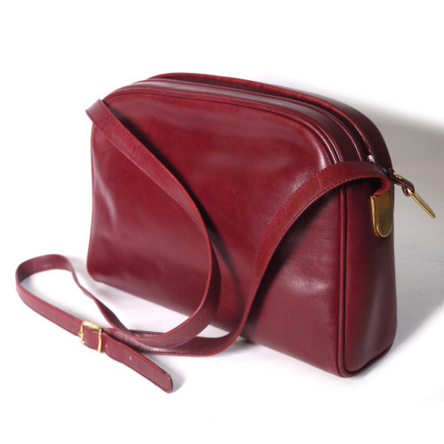 OLD Gucci 外ポケ付ボルドーショルダー(総皮)