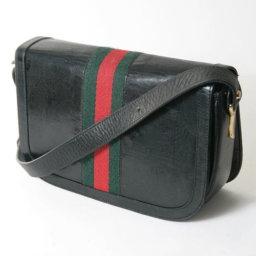OLD Gucci 2Way縦シェリー革ショルダー(黒)