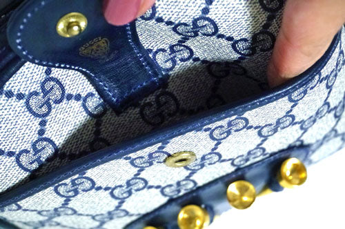 OLD Gucci ゴルフピン付き2way ショルダー(ネイビー)