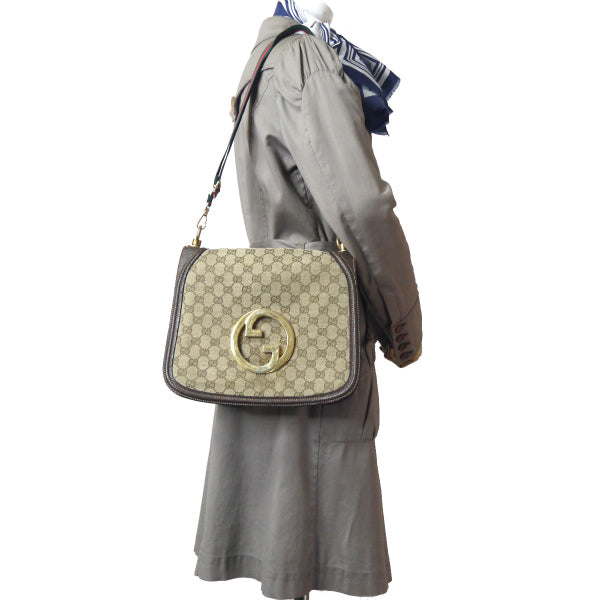 OLD Gucci 代表作!70sインターロッキングGシェリーショルダー(茶/ジャガード )