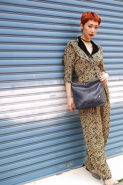 OLD Gucci ダークネイビー総皮ショルダー