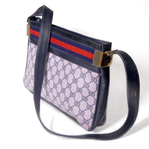 OLD Gucci 横シェリーワンショルダー(紺・ピンク)
