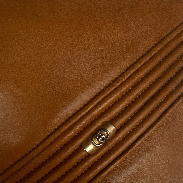 OLD Gucci 総皮キャメル斜めがけポシェット