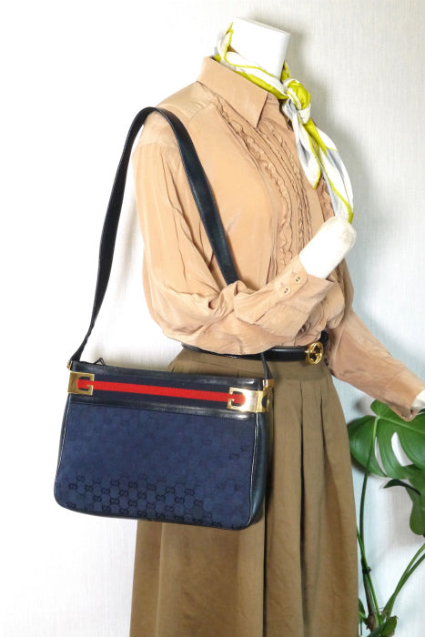 OLD Gucci ジャガードワンショルダー(青)