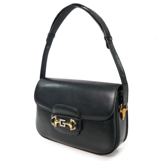 OLD Gucci 総革ビット&G金具2WAYショルダー(黒)