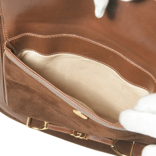 OLD Gucci スクエアスエードビットショルダー(茶)