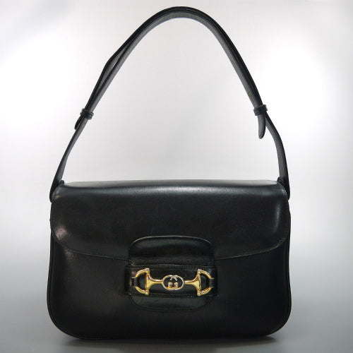 OLD Gucci<訳あり>総革ビット&GG金具ショルダー(黒)