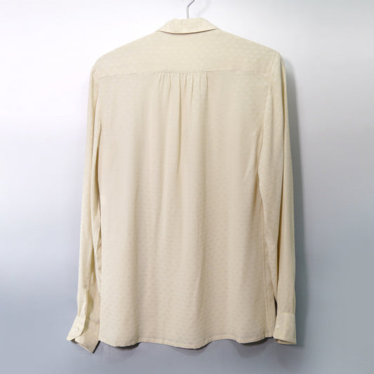 OLD Gucci マイクロGG柄シルクブラウス (ベージュ)