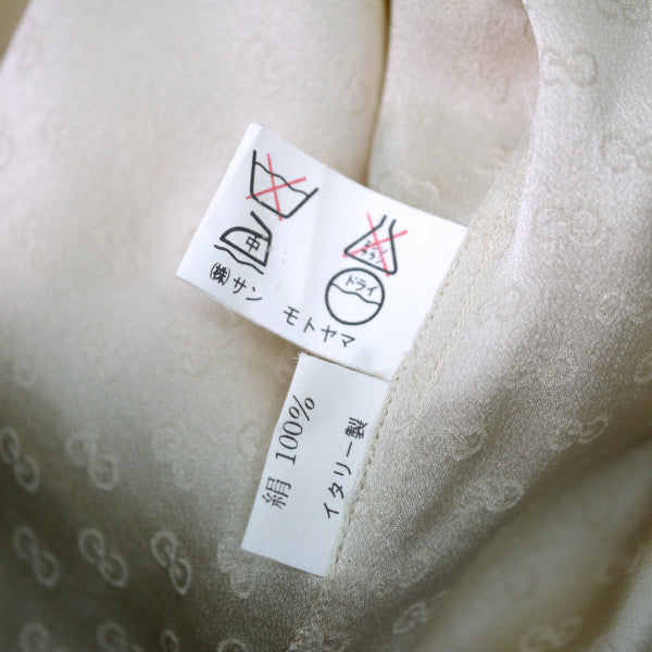 OLD Gucci マイクロGG柄シルクブラウス (ベージュ)