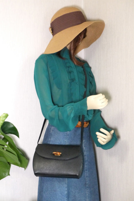 OLD Gucci バンブーショルダー(黒)