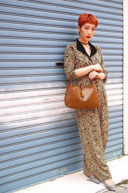 OLD Gucci ジャッキーショルダー ピグスキン(茶)