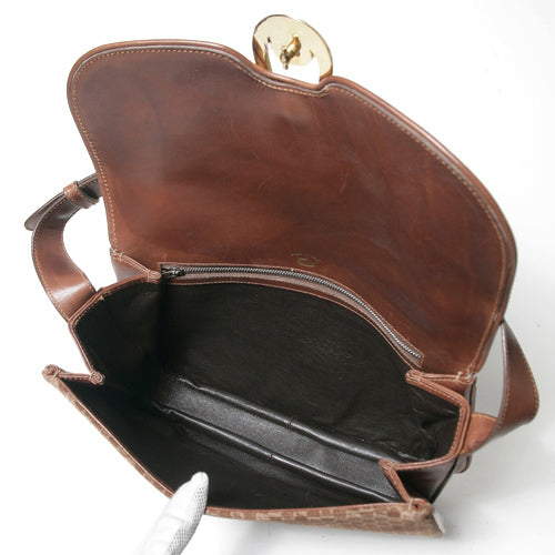 OLD GucciスクエアGGスエードショルダー(茶)