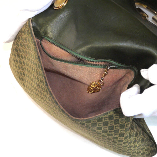 OLD Gucci 70sデカGG金具ワンショルダー(緑スエード)