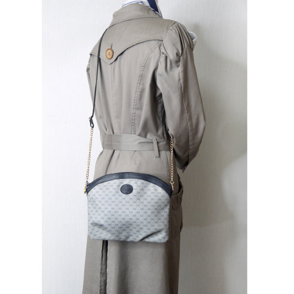 OLD Gucci チェーン付きマイクロGGクラッチバッグ(青)