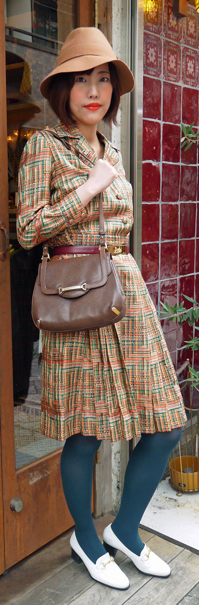 OLD Gucci ピグスキン総革ショルダー(茶)