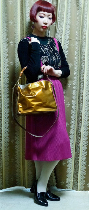 OLD Gucci ホーボー 金 2Wayバンブーバッグ(小)