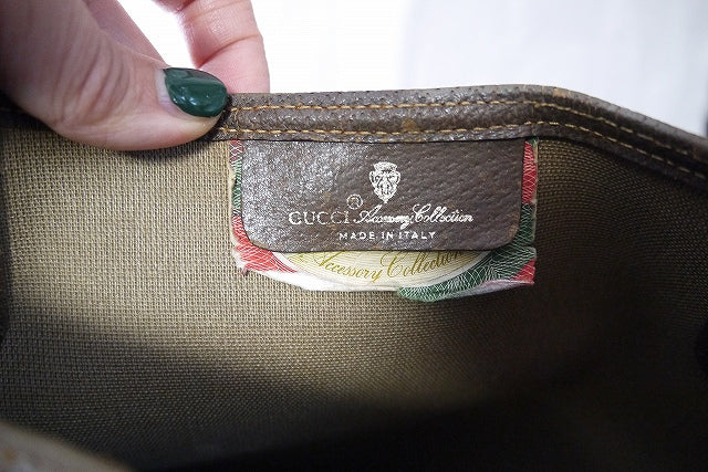 OLD Gucci 定番トートバッグ(茶・ミニ)