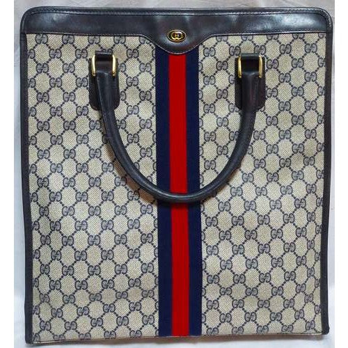 OLD Gucci ビジネス縦トート(青)