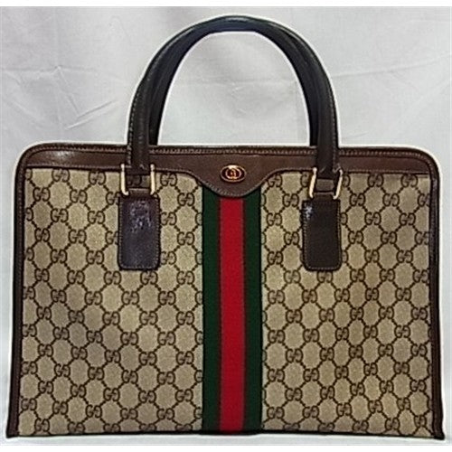 OLD Gucci ビジネストート(茶 横長)