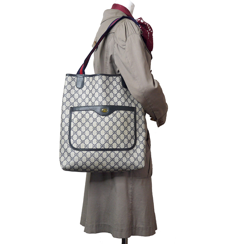 OLD Gucci 定番トートバッグ(青)