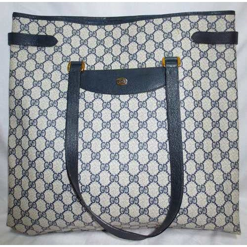 OLD Gucci シンプルスクエアートートバッグ(青)