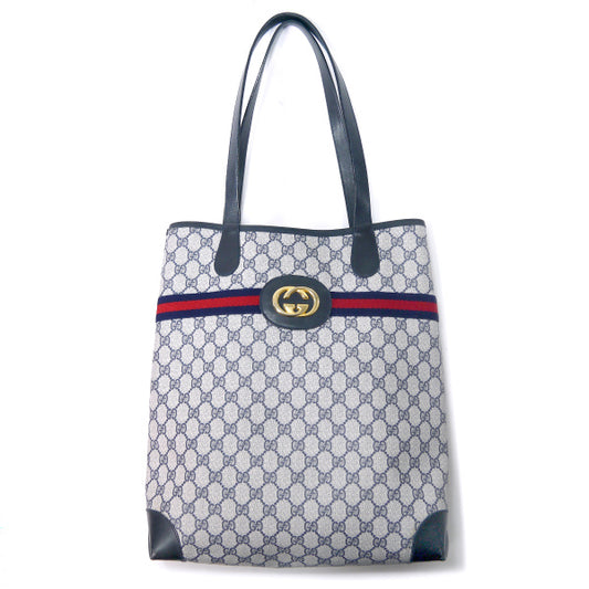 OLD Gucci GGエンブレム トートバッグ(青)