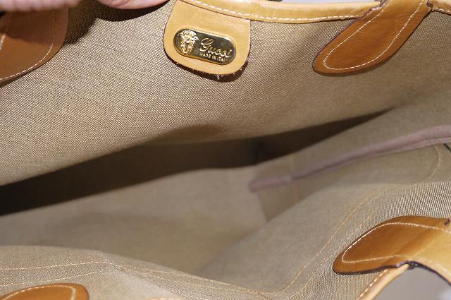 OLD Gucci マイクロGGトートバッグ(キャメル)