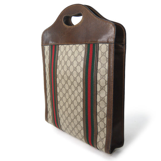 OLD Gucci 激レア!!Wシェリートートバッグ(茶)