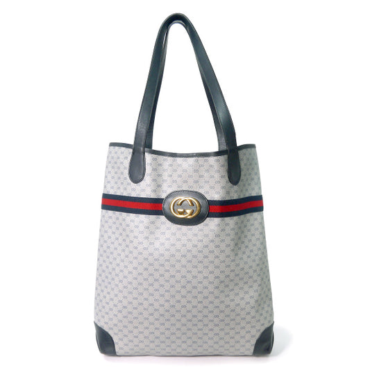 OLD Gucci シェリー×マイクロGGトートバッグ(青)