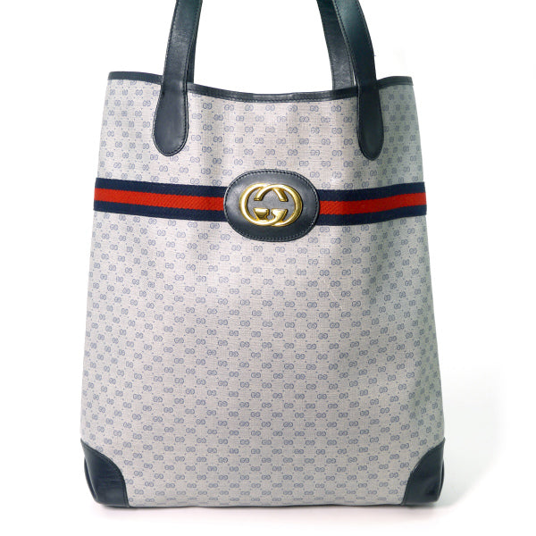 OLD Gucci シェリー×マイクロGGトートバッグ（青） – Vintage Shop Rococo