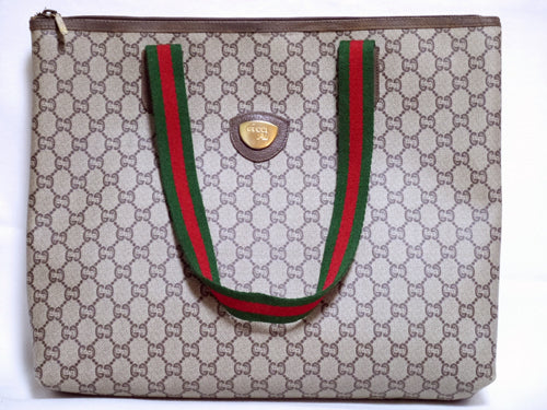 OLD Gucci Plus ファスナートート(茶)