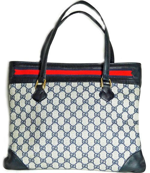 OLD Gucci 横トートバッグ（青） – Vintage Shop Rococo