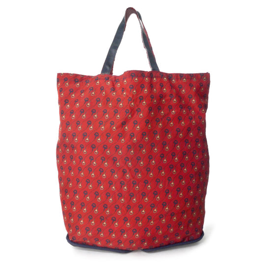 OLD Gucci 激レア!!レザーポーチ付ビット柄エコバッグ(赤)