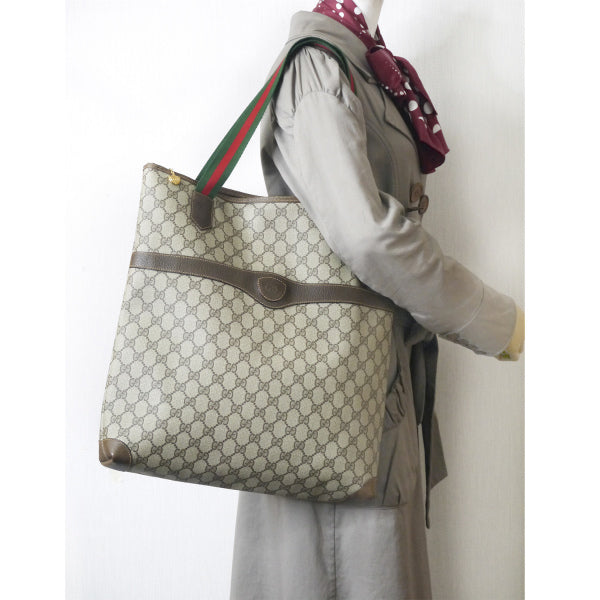 OLD Gucci 大型ファスナートートバッグ(茶)
