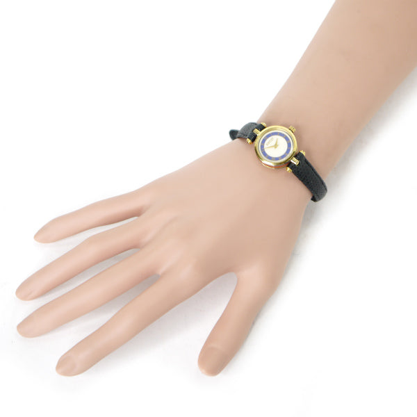 OLD Gucci サイドシェリーミニ腕時計(リザード/黒)