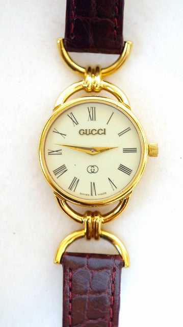 OLD Gucci サイドビッド腕時計(クロコ)