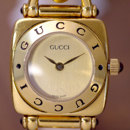 OLD Gucci ホースビット腕時計(ゴールド・茶)