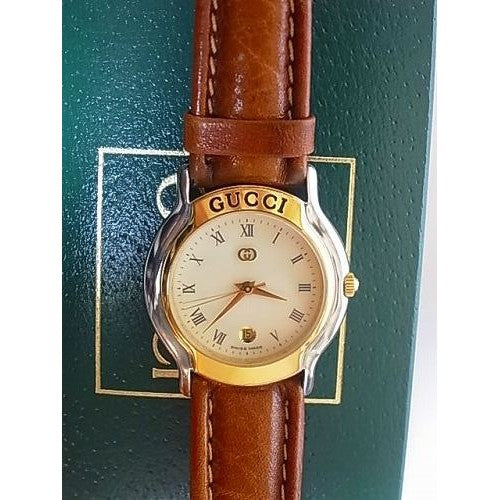 OLD Gucci 日入り腕時計(キャメル)