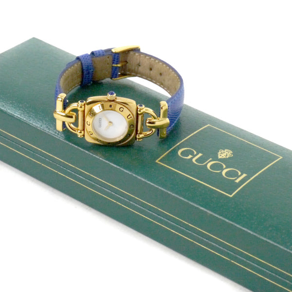 OLD Gucci ホースビット腕時計(リザード・青)